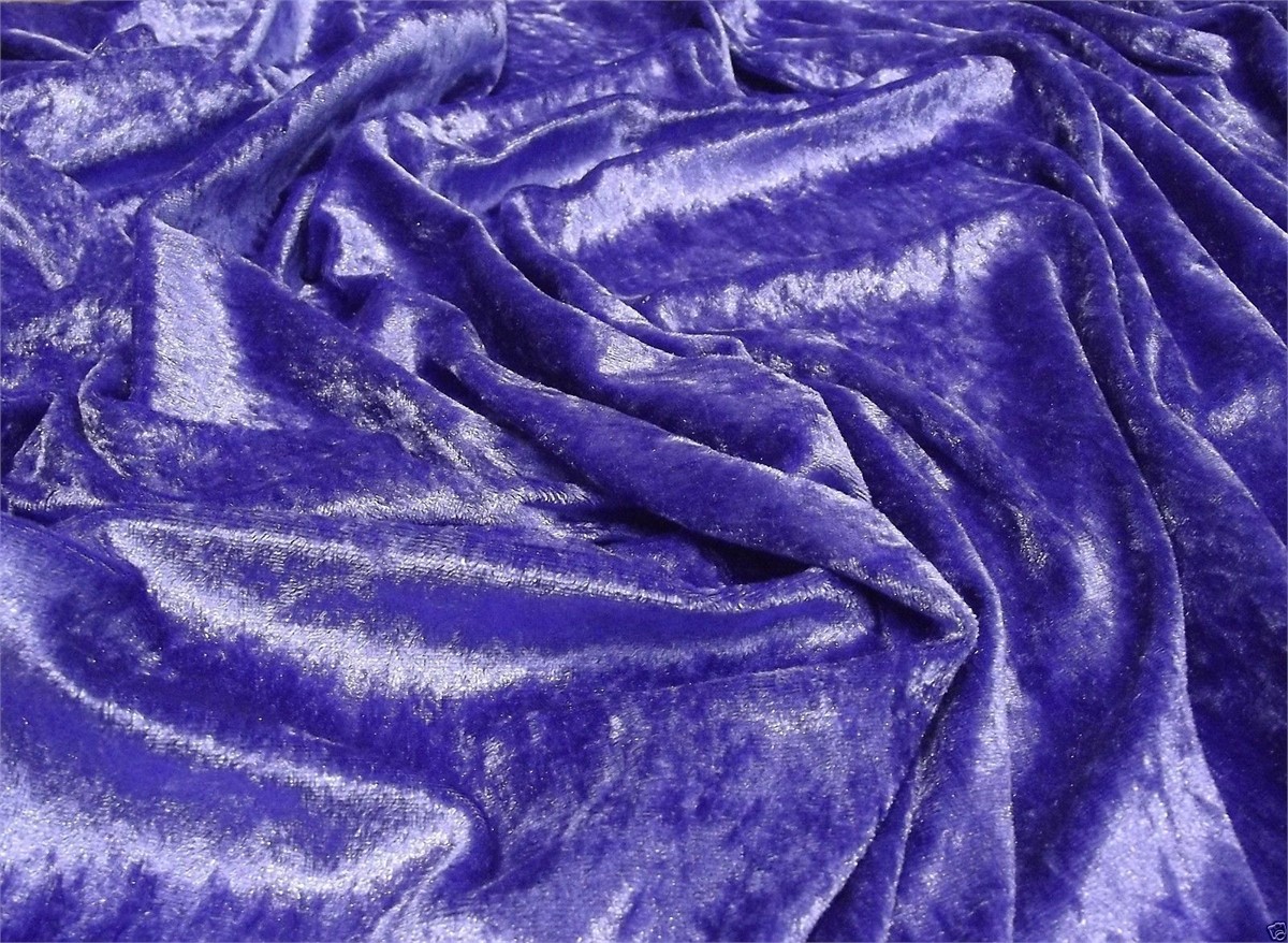 Crushed Velvet Velour Fabric Material DARK PURPLE CRS Fur Fabrics