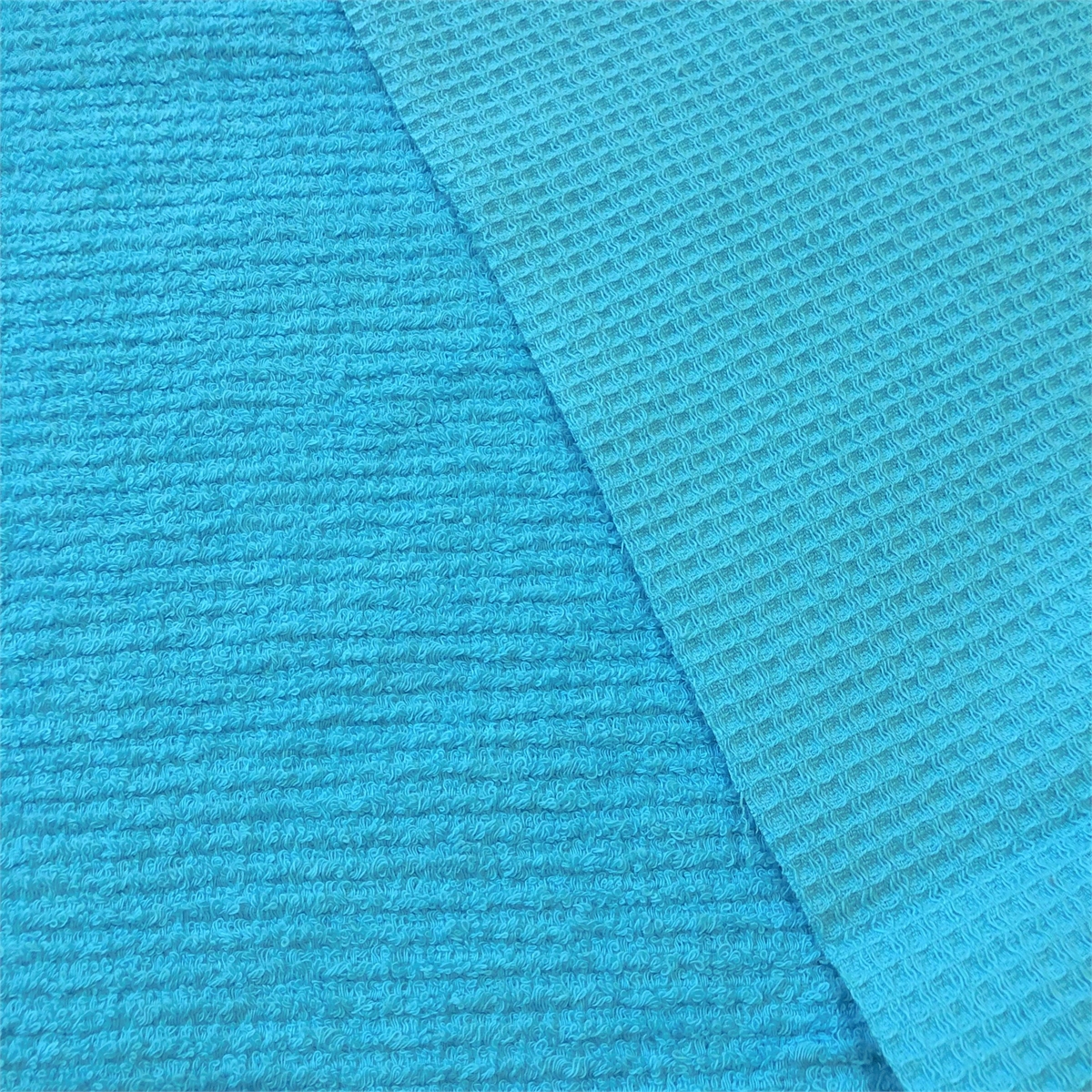 Luxury Cotton Terry Toweling Waffle Pique Fabric Material - AQUA - CRS ...