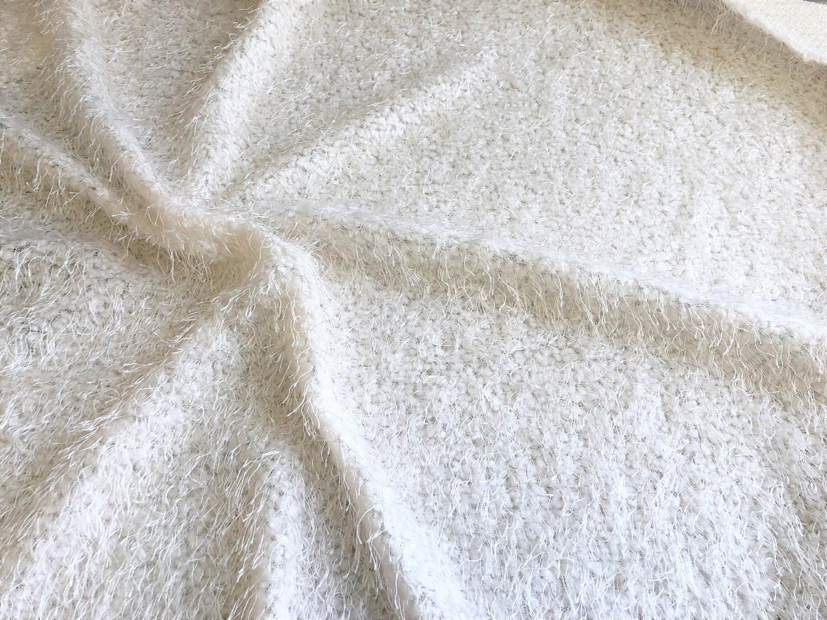 Super Luxury TINSEL Faux Fur Fabric Material IVORY CRS Fur Fabrics