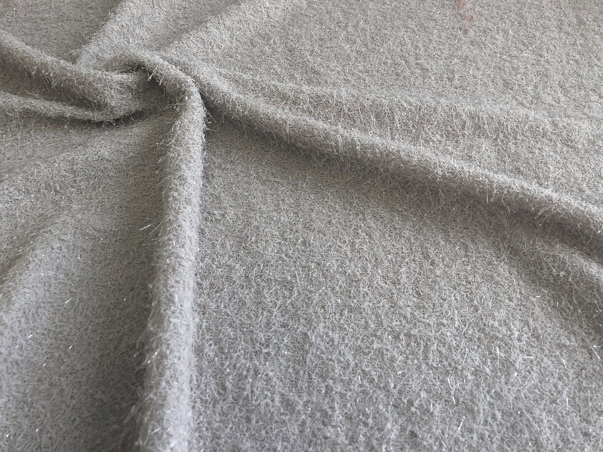 Super Luxury TINSEL Faux Fur Fabric Material GREY CRS Fur Fabrics