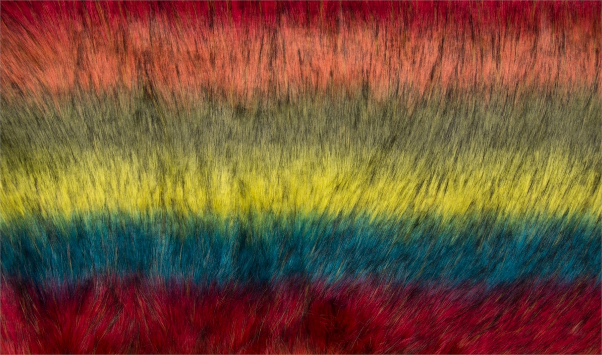 Super Luxury Faux Fur Fabric Material - RAINBOW - CRS Fur Fabrics