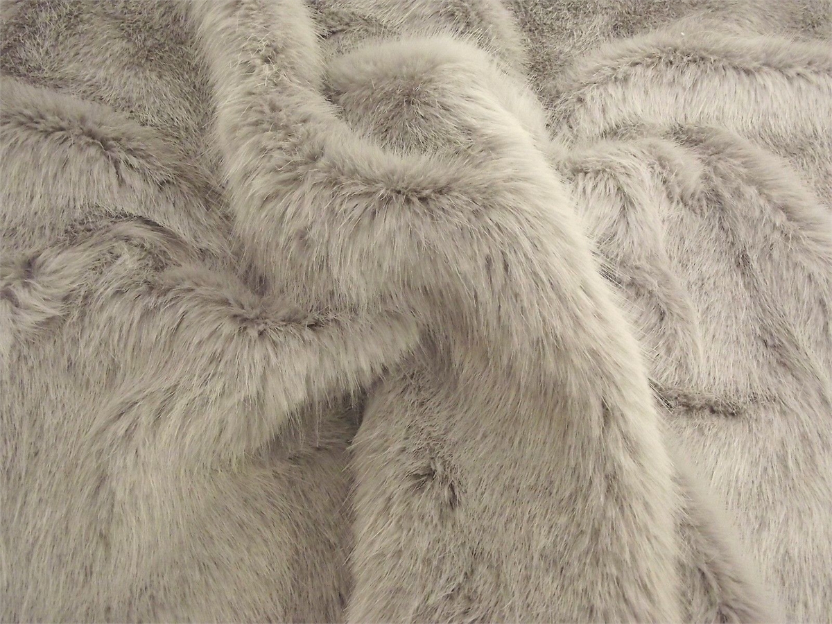 Super Luxury Faux Fur Fabric Material - SWISS OPAL GREY - CRS Fur Fabrics