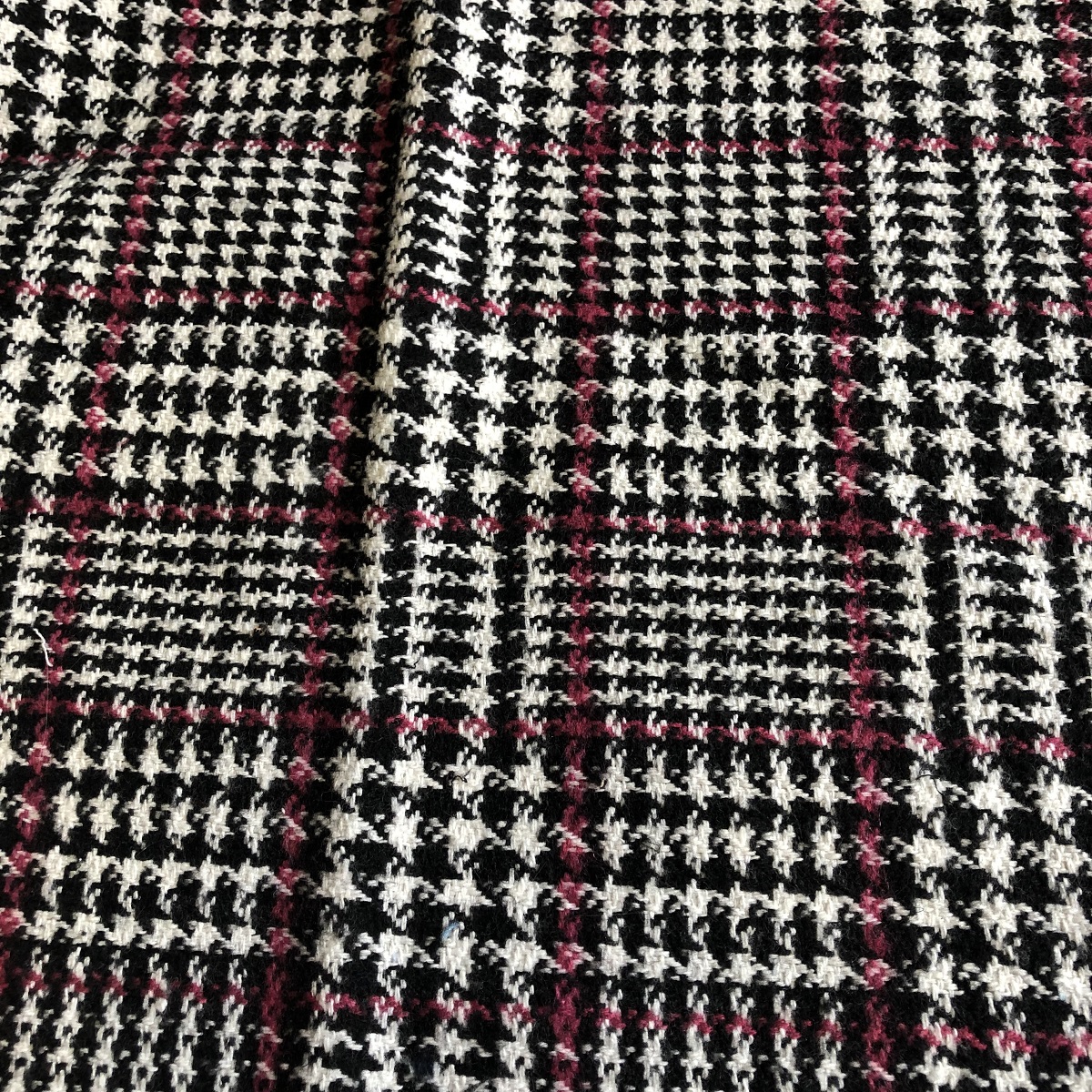 Luxury Wool Blend TWEED Fabric Material - Prince of Wales Tweed PINK ...