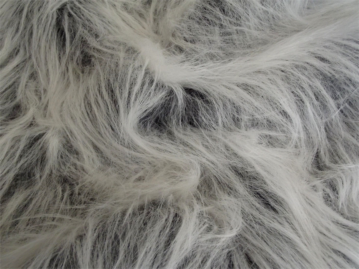 LONG Pile Fun Faux Fur Fabric Material - BLACK FROST - CRS Fur Fabrics