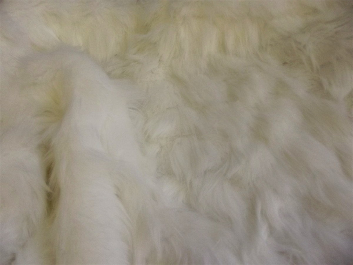 Super Luxury Faux Fur Fabric Material HI LO IVORY CRS Fur Fabrics