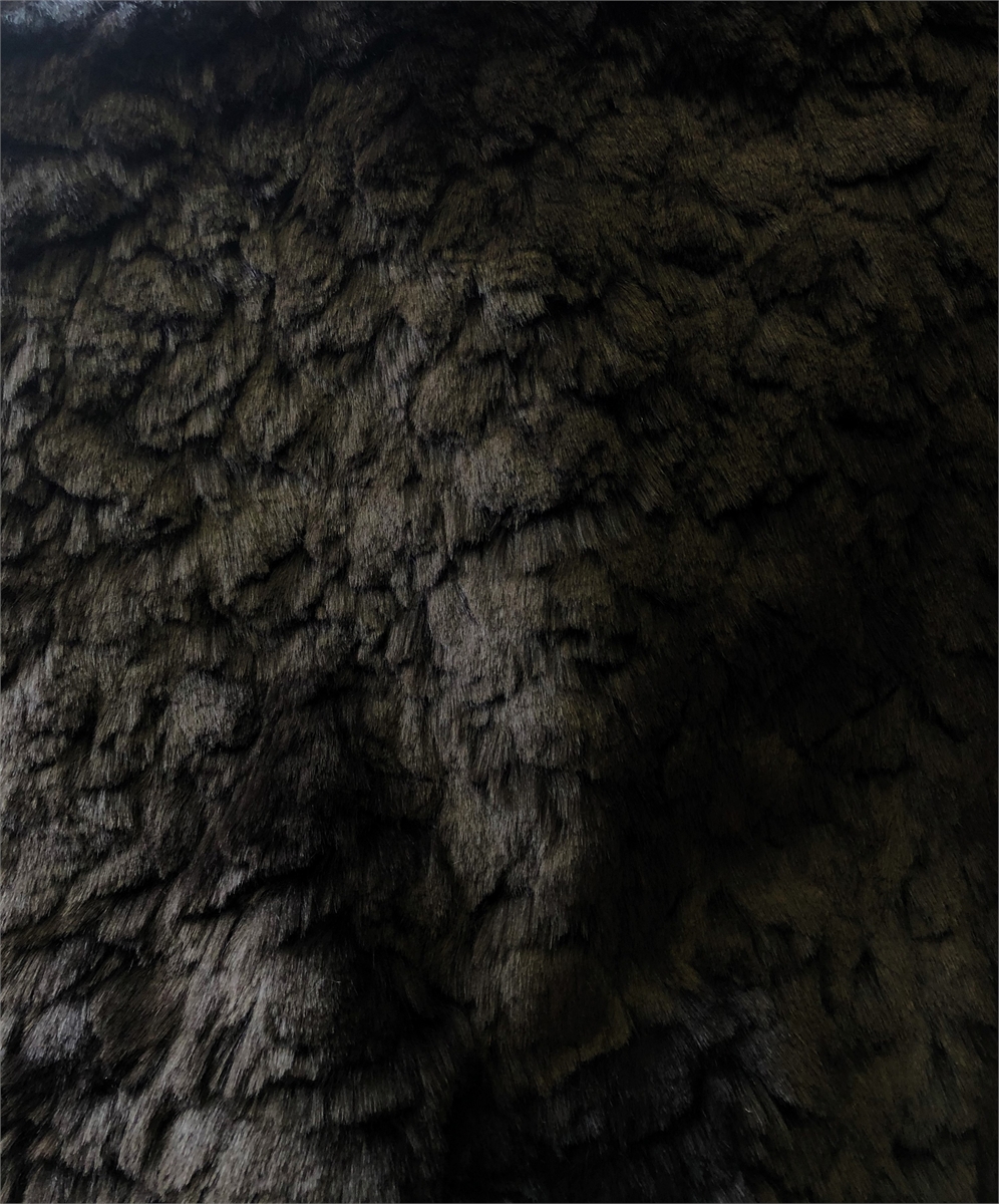 Super Luxury Faux Fur Fabric Material - MICRO CREAM & BROWN SWIRL - CRS