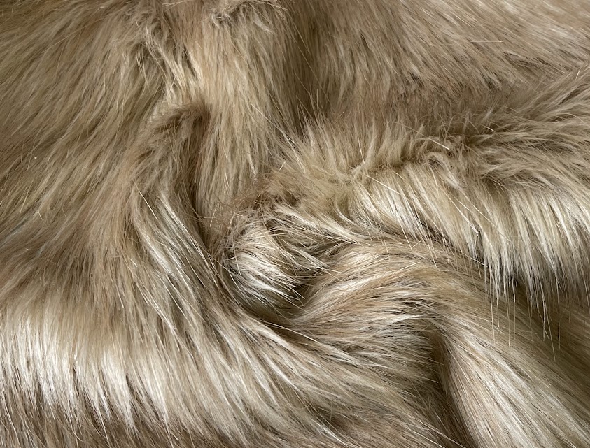 Super Luxury Faux Fur Fabric Material - LONG PILE CAMEL - CRS Fur Fabrics