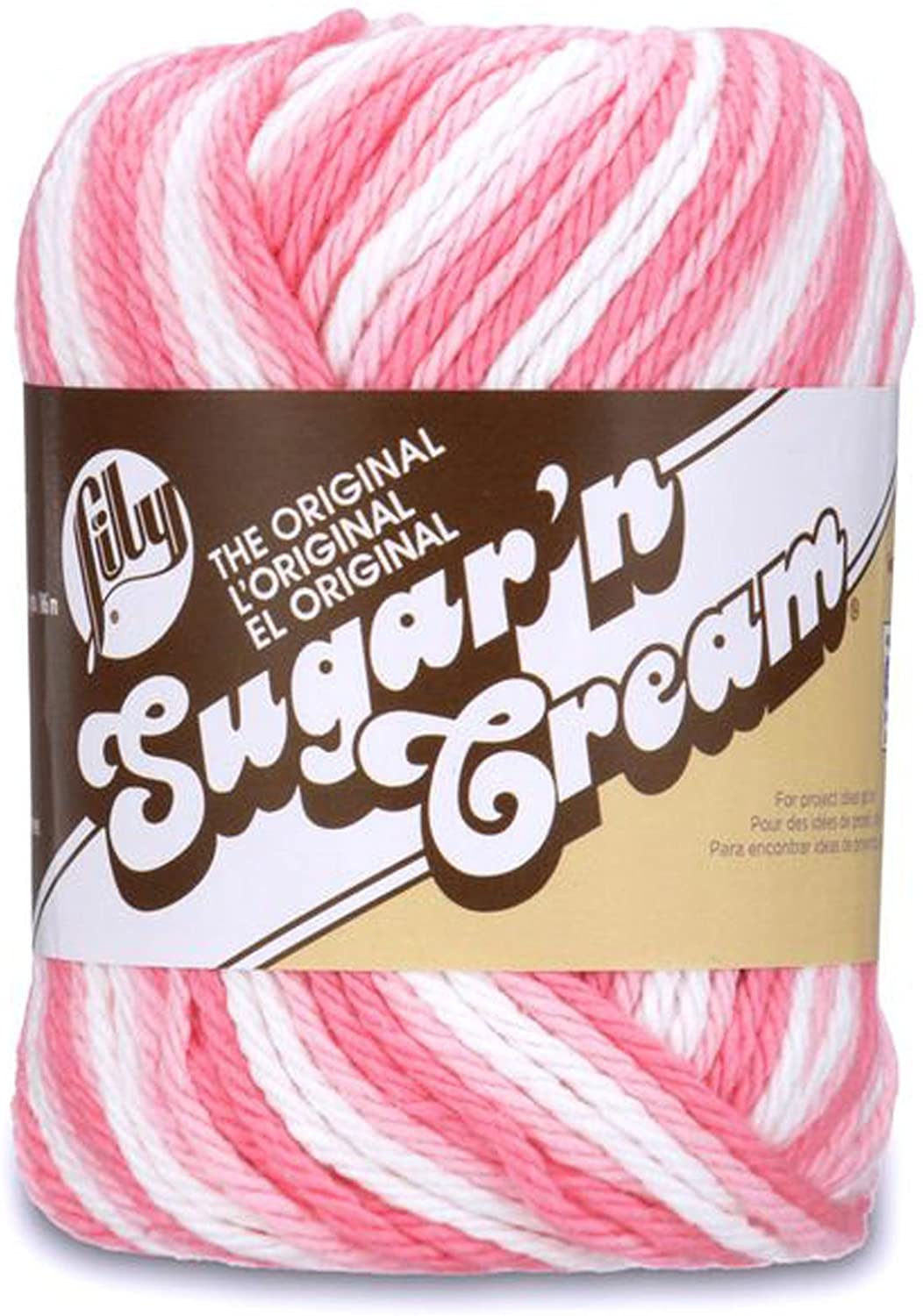 Lily Sugar 'n Cream Ombre Knitting Wool Yarn 56.7g 0144 Strawberry Cream Ombre 