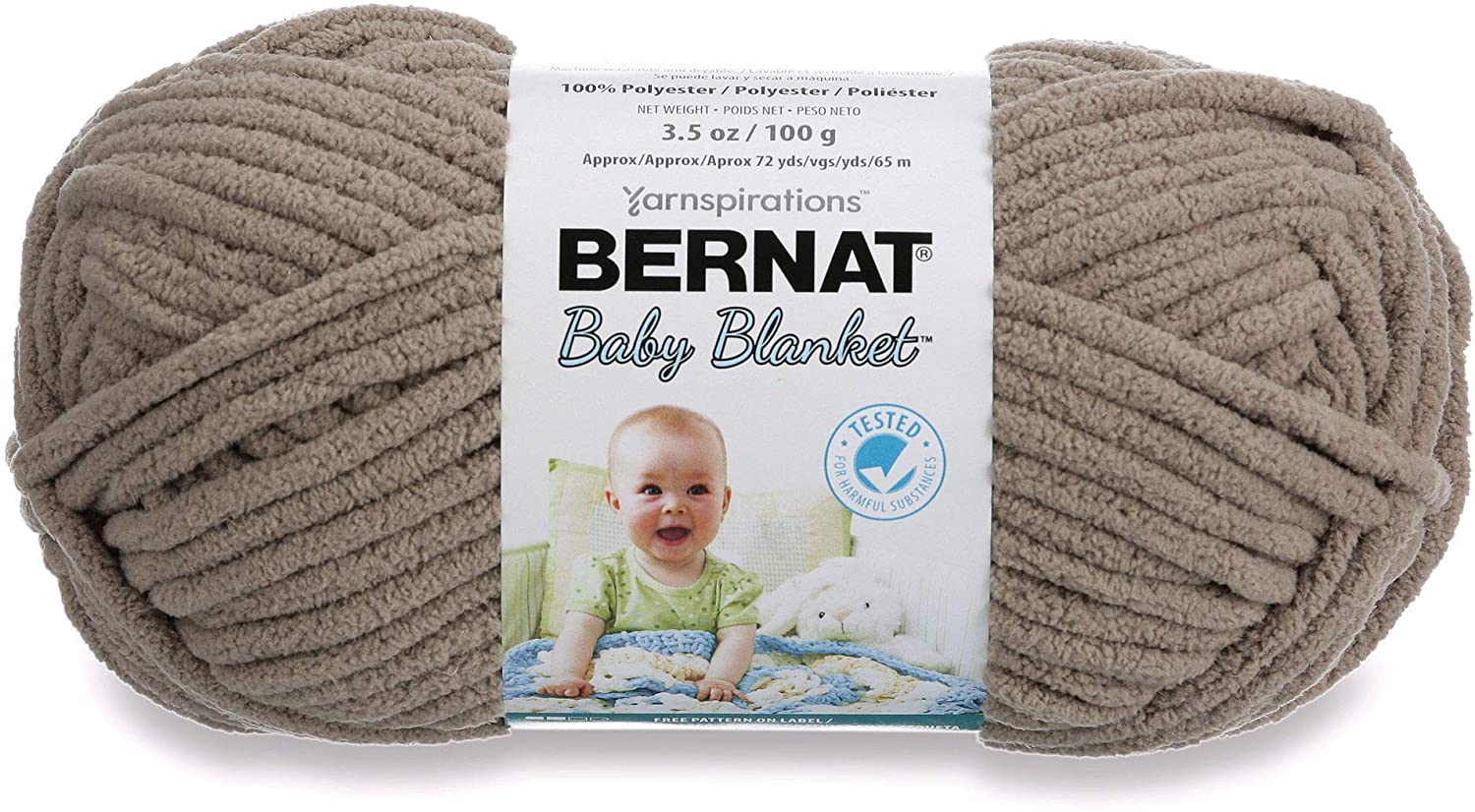 Bernat Baby Blanket Yarn, Baby Yellow, 3.5oz(100g), Super Bulky, Polyester