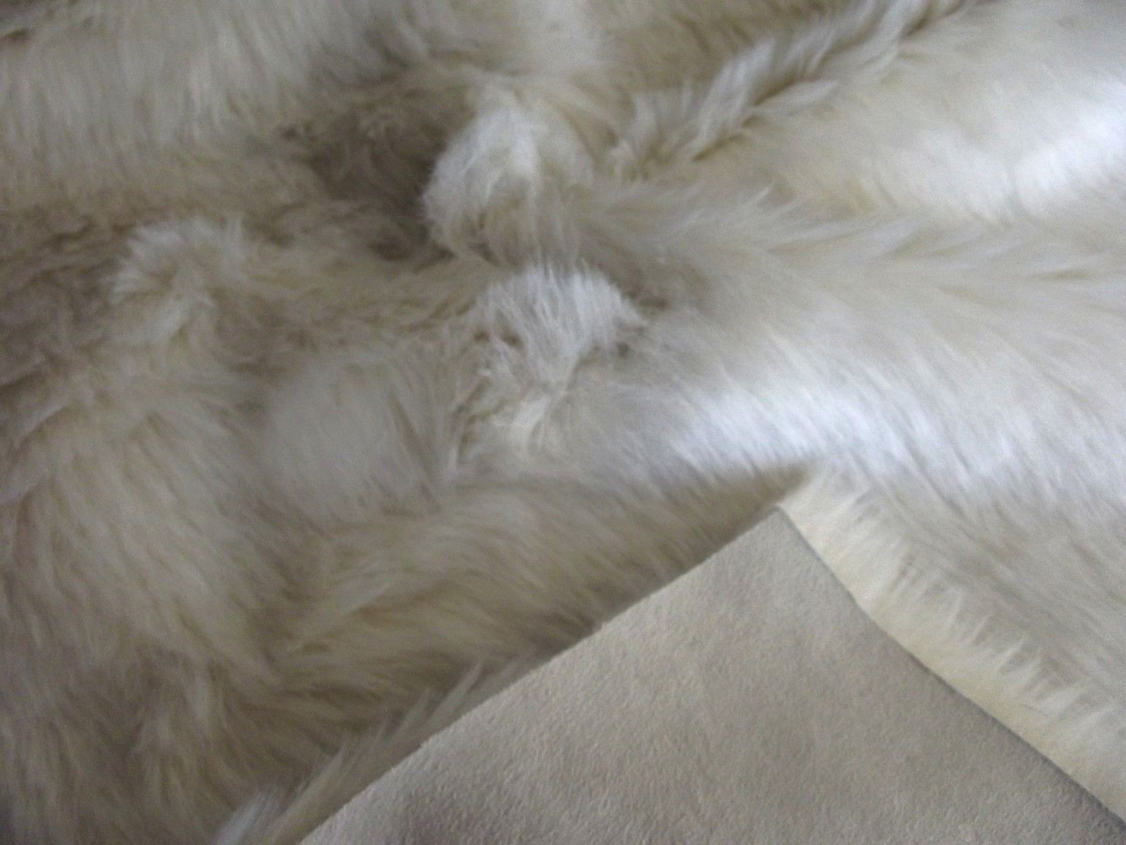 Super Luxury Faux Fur Fabric Material - SUEDE BACKED CREAM - CRS Fur ...