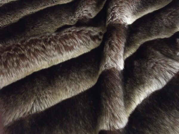 BROWN STRIPE 135 Super Luxury Faux Fur Fabric Material 