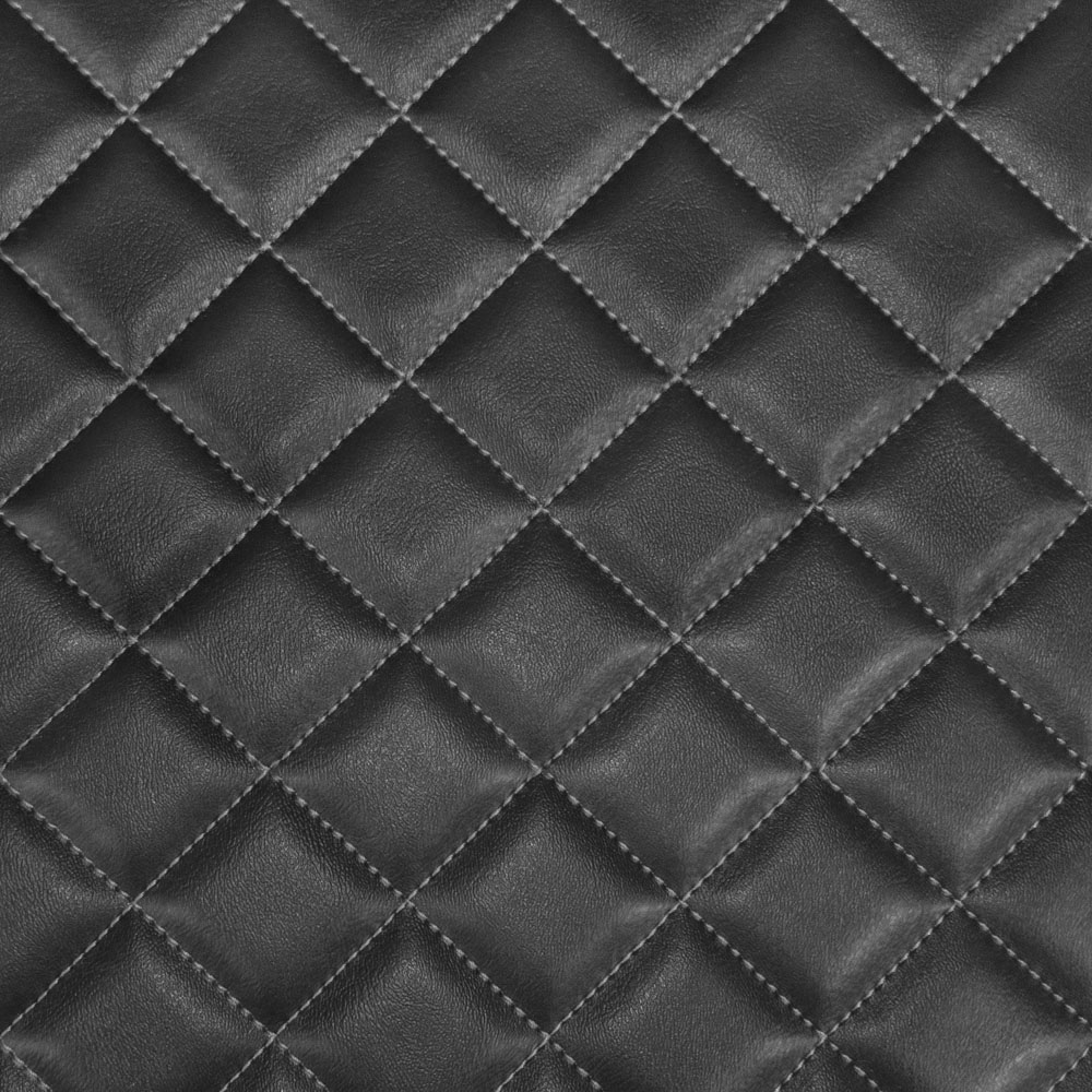 Box Quilted Vinyl Foam Leatherette Fabric Material - GREY STITCHES ...