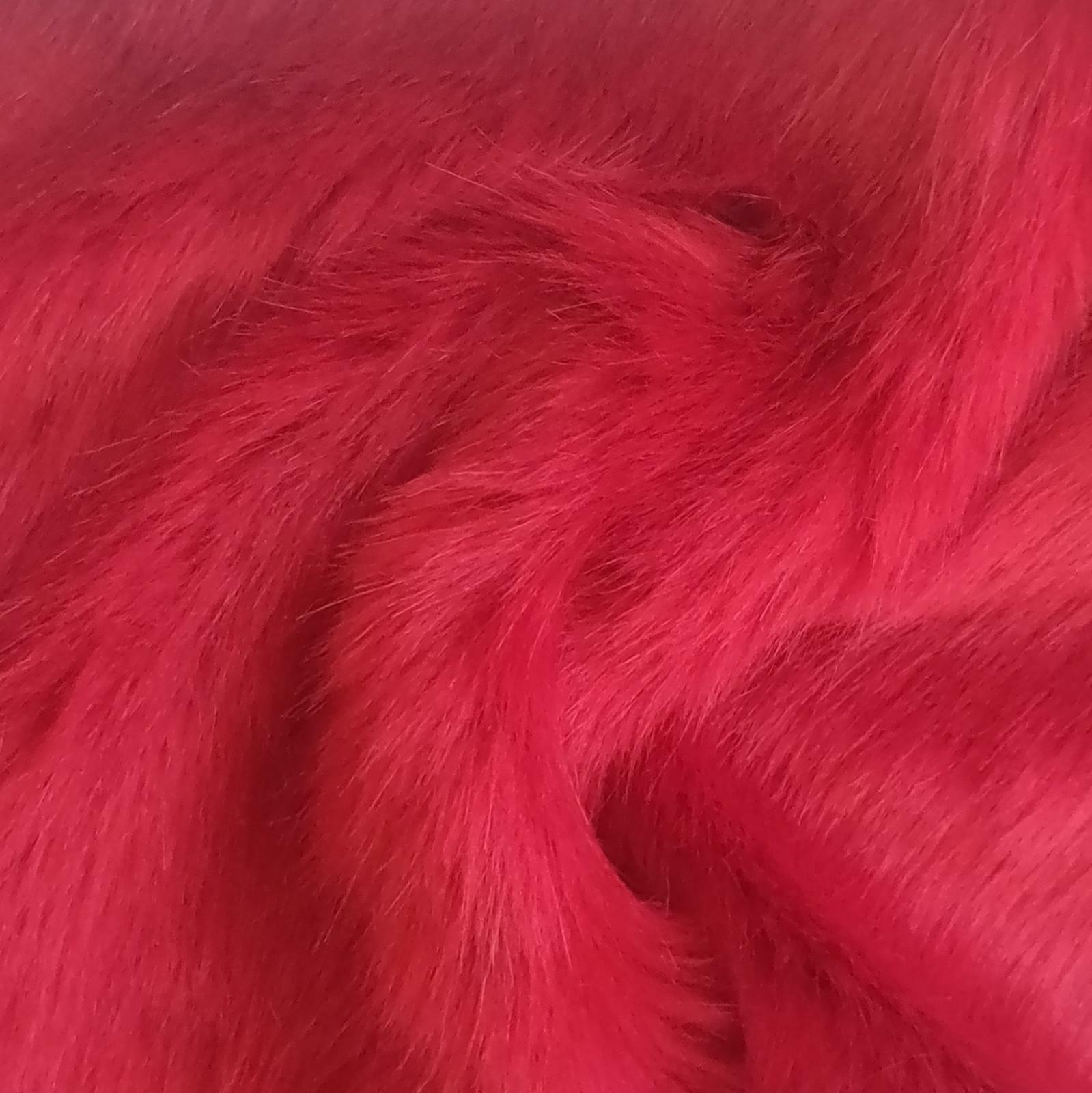 Super Luxury Faux Fur Fabric Material - SWISS RED - CRS Fur Fabrics