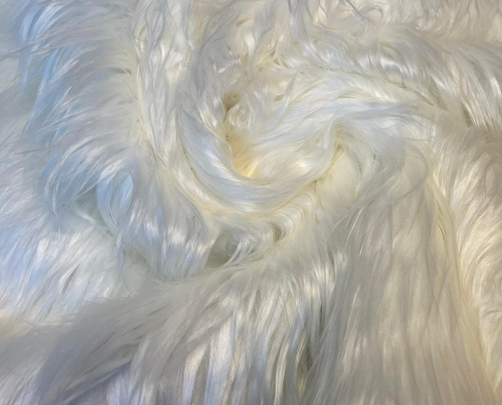 Super Luxury Faux Fur Fabric Material - EXTRA LONG WHITE - CRS Fur