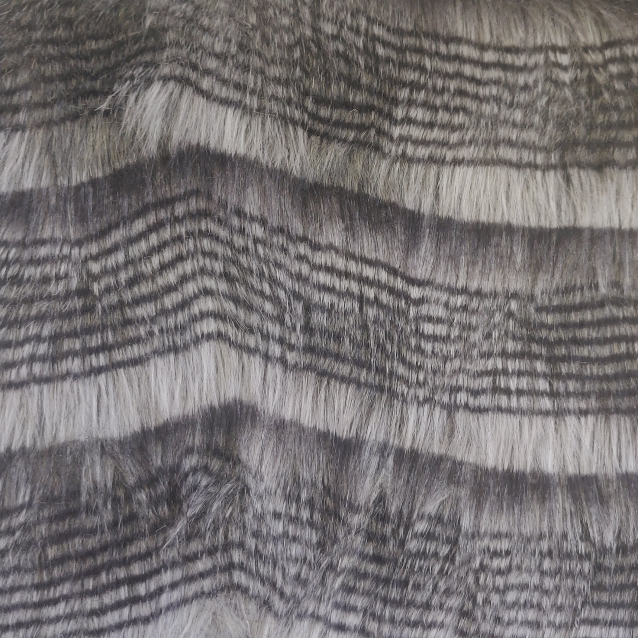 Super Luxury Faux Fur Fabric Material GREY CHEVRON CRS Fur Fabrics