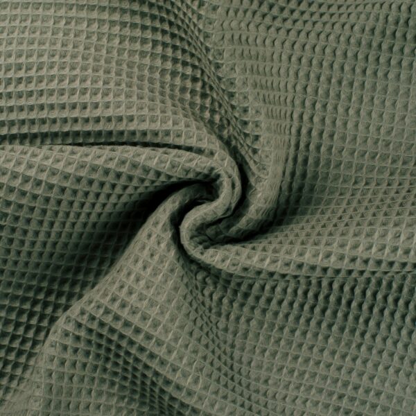 100% Cotton WAFFLE Honeycomb Pique Fabric Material DARK DUSTY MINT