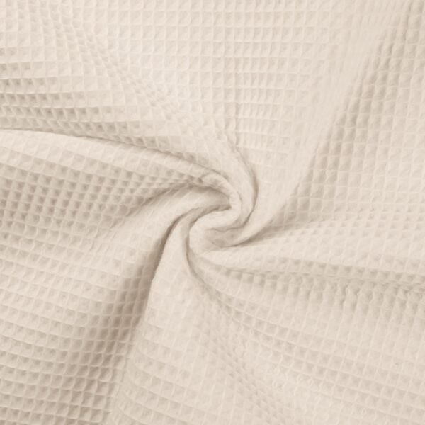 100% Cotton WAFFLE Honeycomb Pique Fabric Material ECRU - CRS Fur