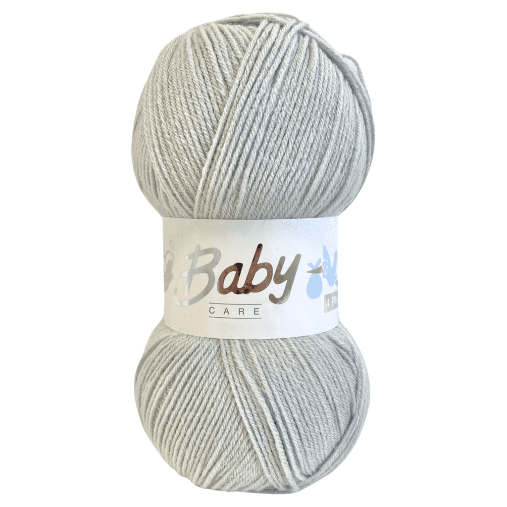 Woolcraft Baby Care 4Ply 100g Knitting Wool Yarn - 716 Silver - CRS Fur ...