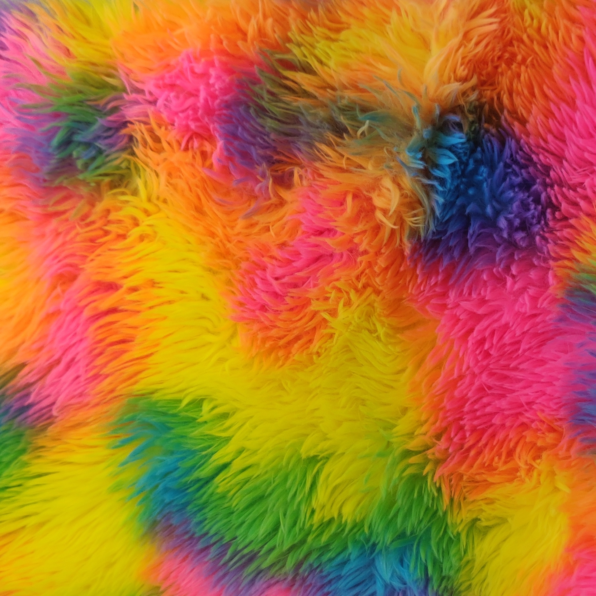 Super Luxury Faux Fur Fabric Material - RAINBOW CARNIVAL - CRS Fur Fabrics