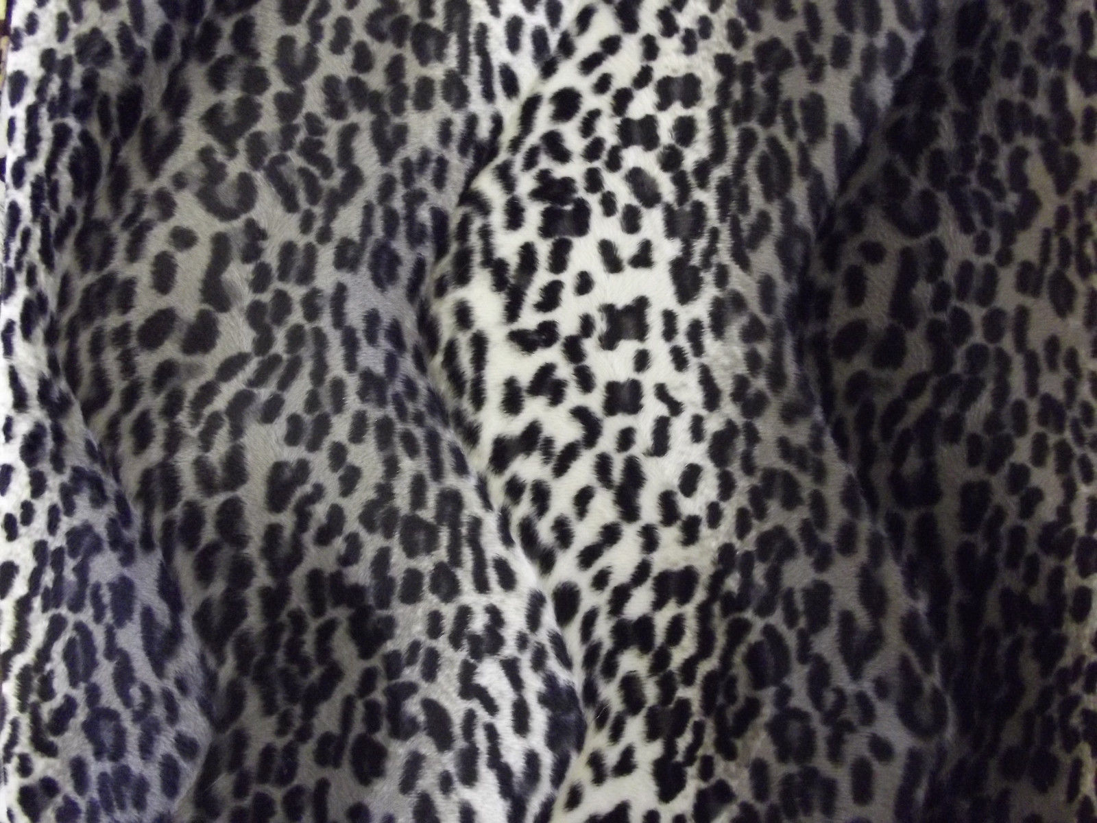 Faux Fur Pony Skin Velboa Fabric Material GREY CHEETAH - CRS Fur Fabrics