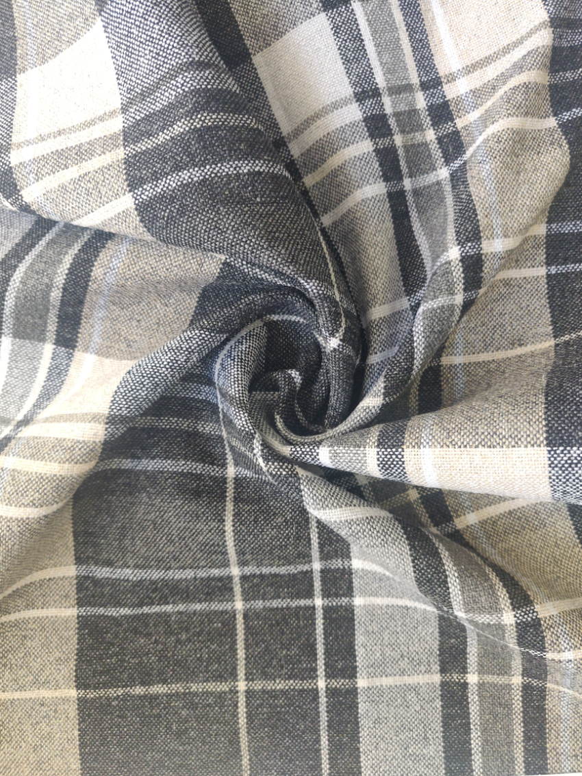 Classic Checks Upholstery Fabric Material - CHARCOAL - CRS Fur Fabrics