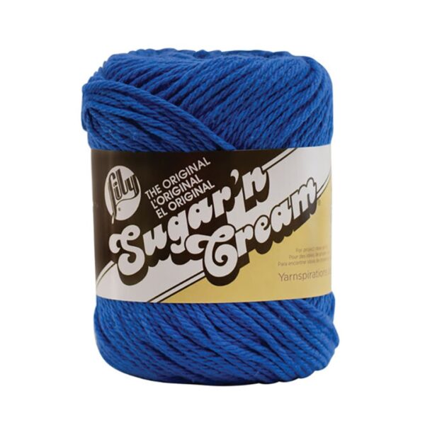Lily Sugar'n Cream Yarn - Solids, Indigo (100% Cotton