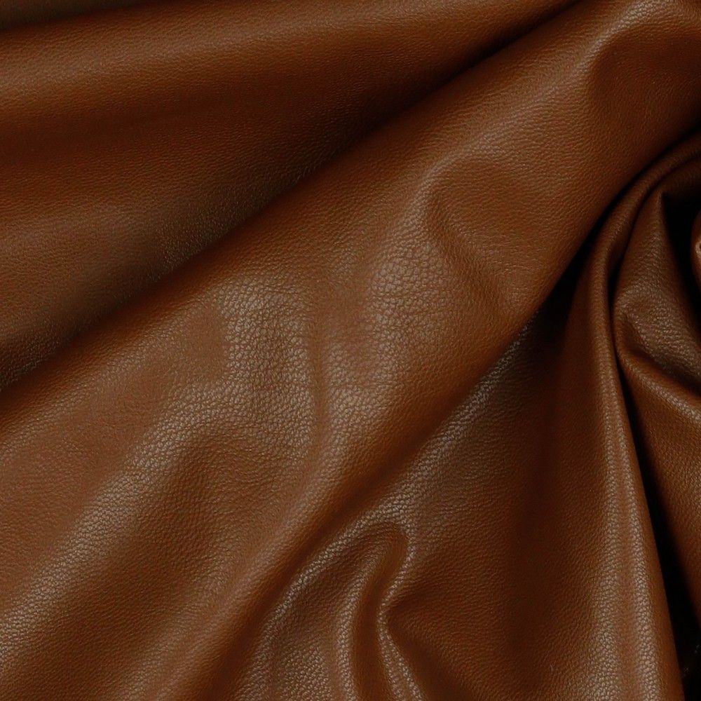 Stretchy Soft Faux Leather Fabric Material - BROWN - CRS Fur Fabrics