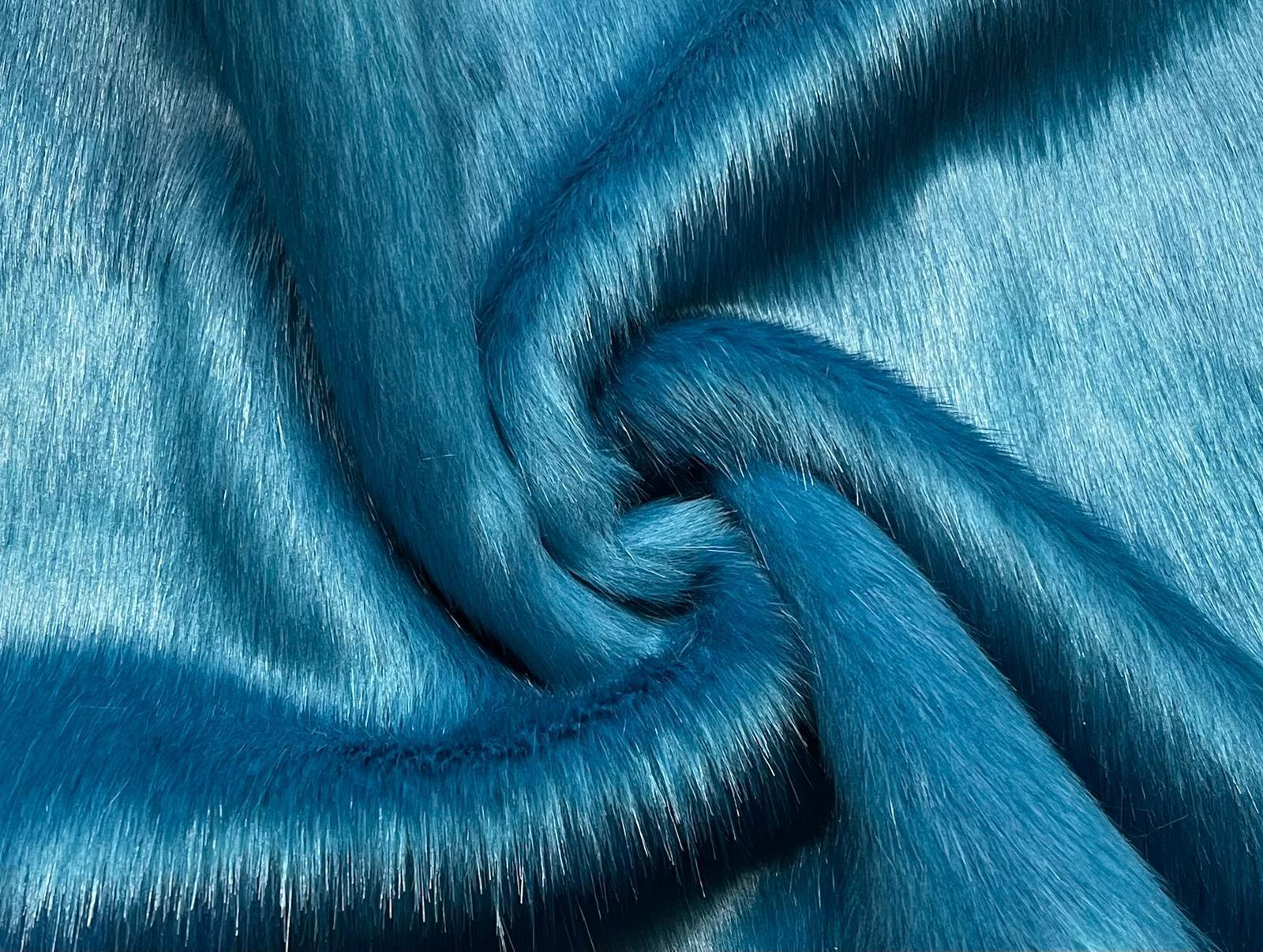 Super Luxury Faux Fur Fabric Material Plush Azure Crs Fur Fabrics 6508