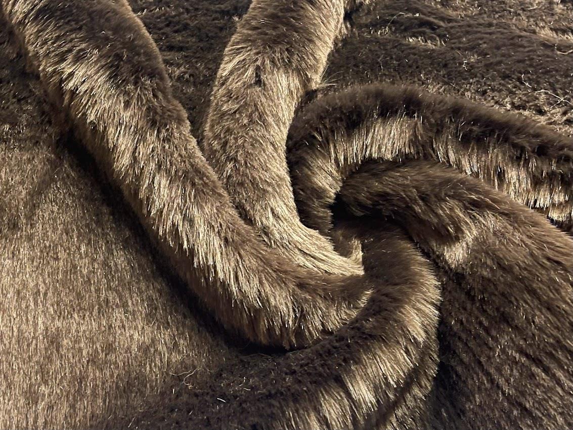 Super Luxury Faux Fur Fabric Material Super Soft Brown Crs Fur Fabrics 4747