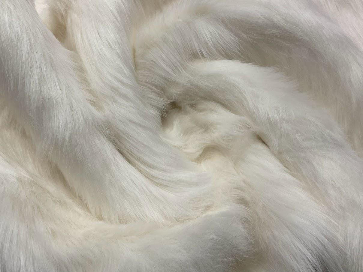 Super Luxury Faux Fur Fabric Material - SUPERIOR WHITE - CRS Fur Fabrics