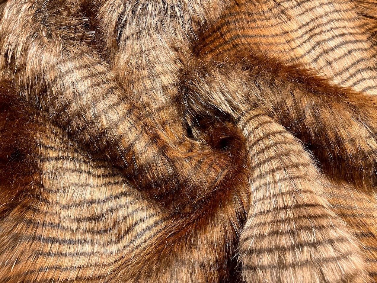 Super Luxury Faux Fur Fabric Material Long Stone Rust Crs Fur Fabrics 9958