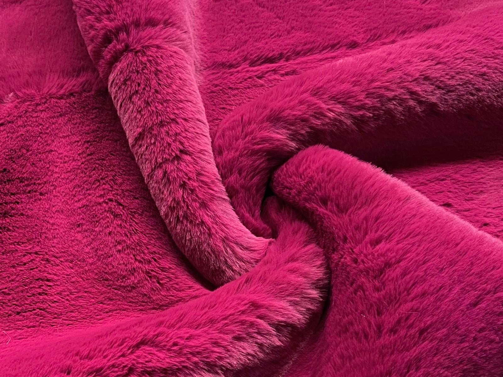 Super Luxury Faux Fur Fabric Material Magenta Crs Fur Fabrics 7949