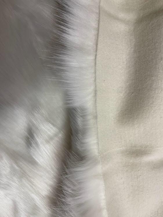 Gray, White Snow Luxury Faux Fur Shag Fabric