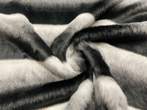 Super Luxury Faux Fur Fabric Material BLACK & GREY OMBRE - CRS Fur Fabrics