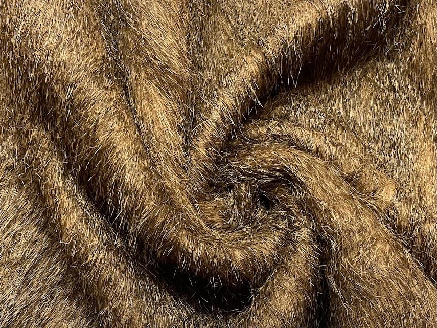 Super Luxury Faux Fur Fabric Material Tan Raccoon Crs Fur Fabrics 5113