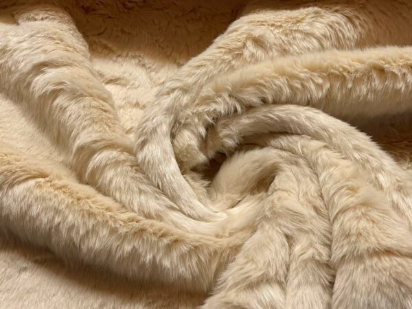 Super Luxury Faux Fur Fabric Material - PLUSH SUPER SOFT CREAM