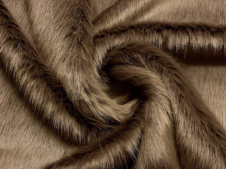 Super Luxury Faux Fur Fabric Material Swiss Mocha Brown Crs Fur Fabrics 6409